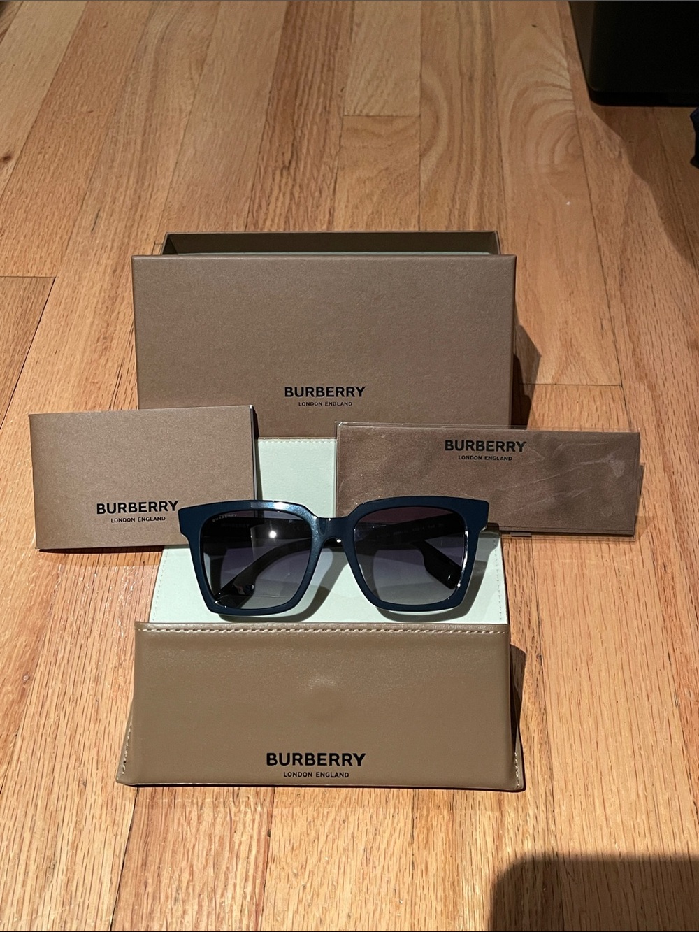 BURBERRY blue/blue gradient MAPLE BE4335 39884L 53 sunglasses NEW IN BOX! Last 1